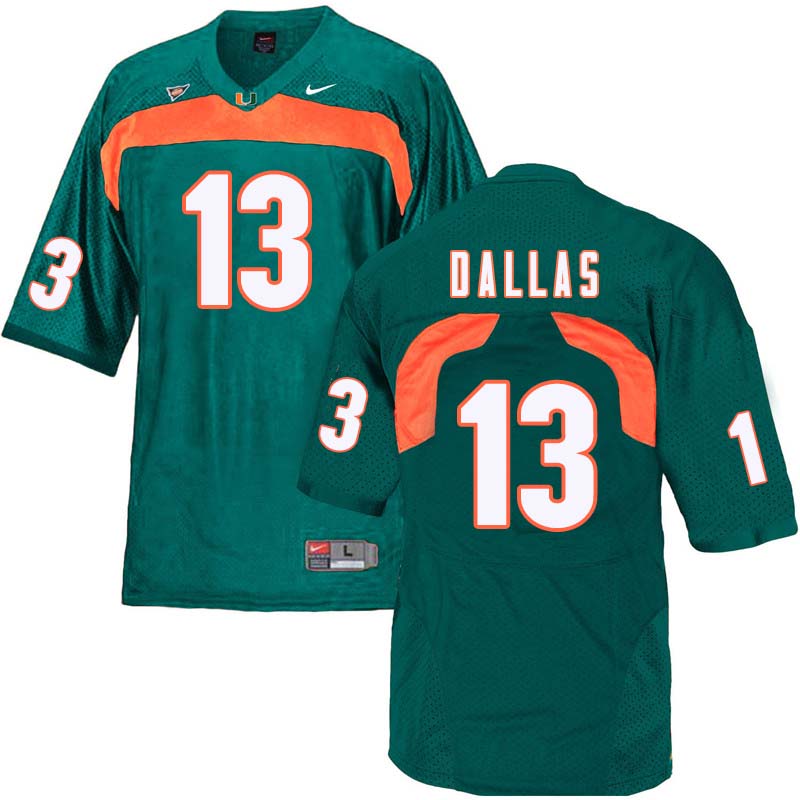 Nike Miami Hurricanes #13 DeeJay Dallas College Football Jerseys Sale-Green